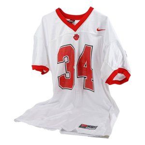 Clemson Tigers 34 Nike Mens Football Jersey Red White Stretch V Neck XXL New